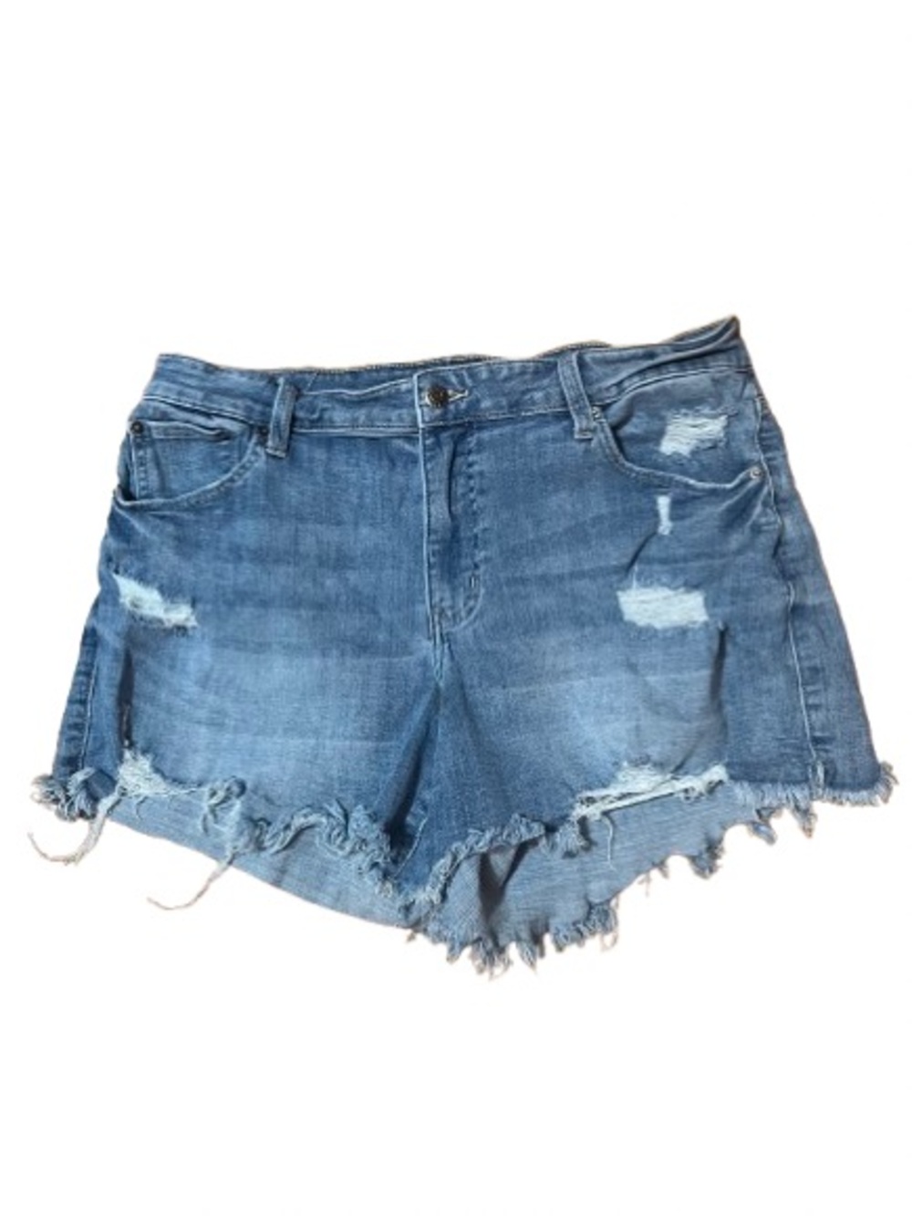 Pistola Distressed Denim Jean Shorts - Blue Size 16W